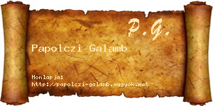 Papolczi Galamb névjegykártya