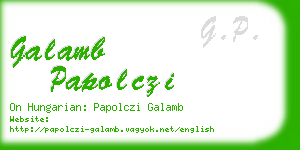 galamb papolczi business card